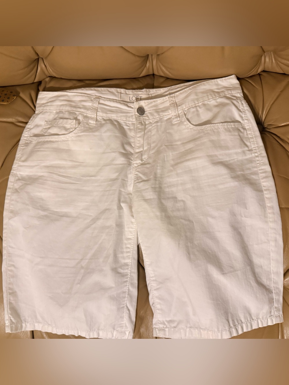 Ann Taylor Loft Cotton Bermuda White Shorts Size 2